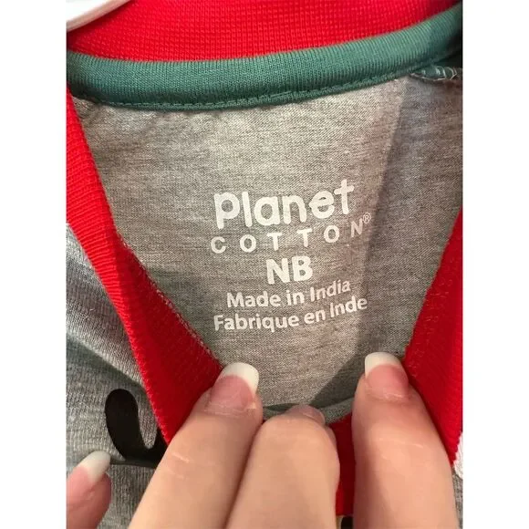 Planet Cotton Unisex Newborn Reindeer Holiday 2 Pc Set Top & Pants Newborn - Picture 3 of 3